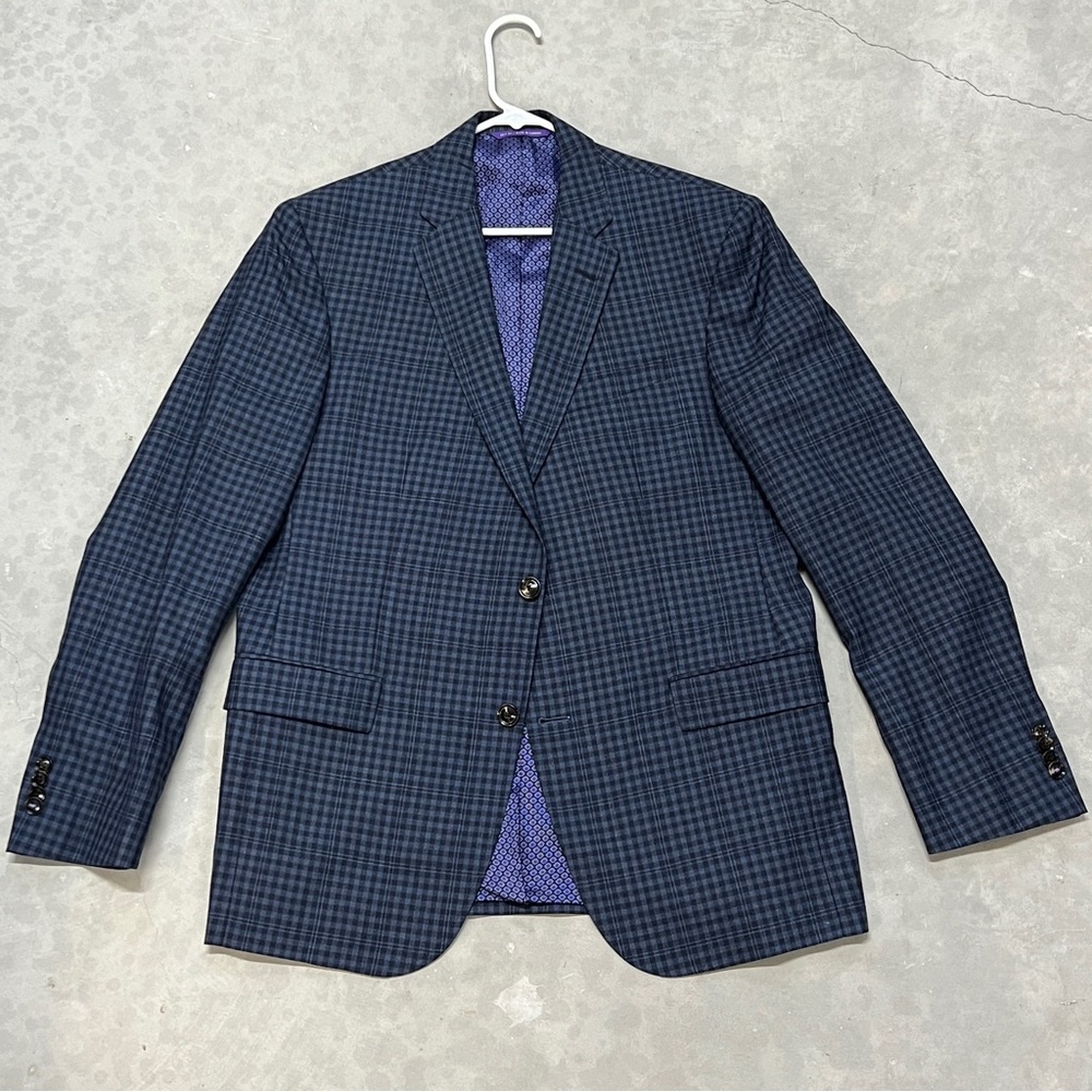 mens blue check TED BAKER endurance “jay spj” blazer jacket sport suit coat 42 R